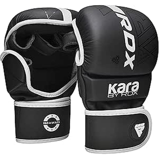 RDX Gants de Boxe MMA Grappling Muay Thaï Sparring Kickboxing KARA Blanc Mat, G/TG