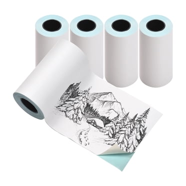 5 Rolls 57x30mm Self-Adhesive Direct Thermal Paper White Printable Sticker Paper BPA-Free Waterproof Oil-proof Friction-proof