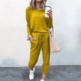 thumbnail image 2 of Yuyuzo Womens Casual Solid Color Set Sweatsuit Pullover Jogger Pants Two Piece Outfit Tracksuits, 2 of 5