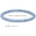thumbnail image 2 of Bracelet Extensible Unisexe en Perles Rondes 6 mm en Pierre Précieuse d'Angélite Mate Naturelle 7 Pouces, 2 of 4