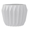 thumbnail image 2 of Bloomingville Round Fluted Ceramic Flower Pot, 8 Inch x 6 Inch, White, 2 of 9