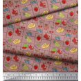 thumbnail image 3 of Soimoi Satin Silk Fabric Mix Fruits Print Fabric by The Yard 42 Inch Wide, 3 of 3