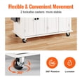 thumbnail image 3 of KFFKFF Mobile Kitchen Cart with Sturdy Wood Surface, 35.4" Broad, Equipped with Storage Compartment, Movable Dining Table Incorporating Spice Holder, Towel Hanger, and Compartment, 3 of 9