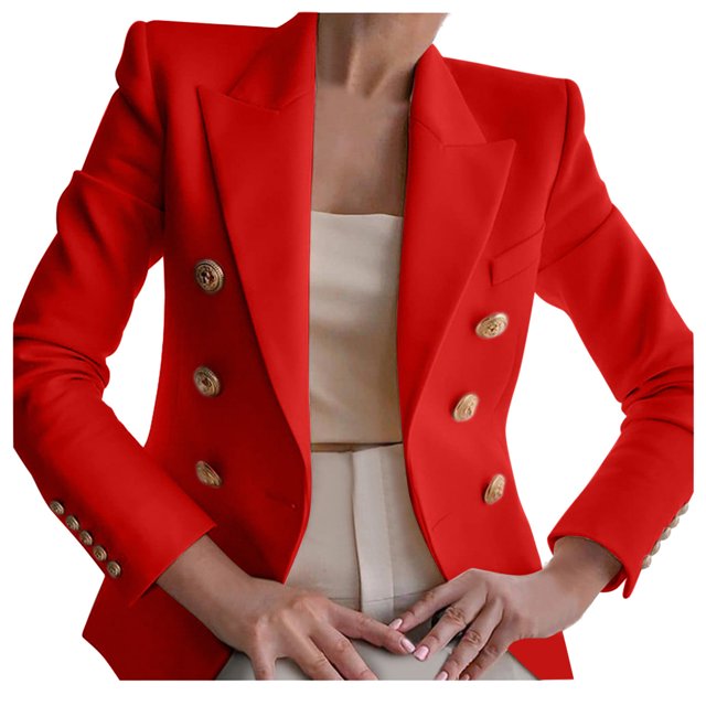 Heliisoer Business Elegant Office Work Women Lady Solid Button Suit Jacket Coat