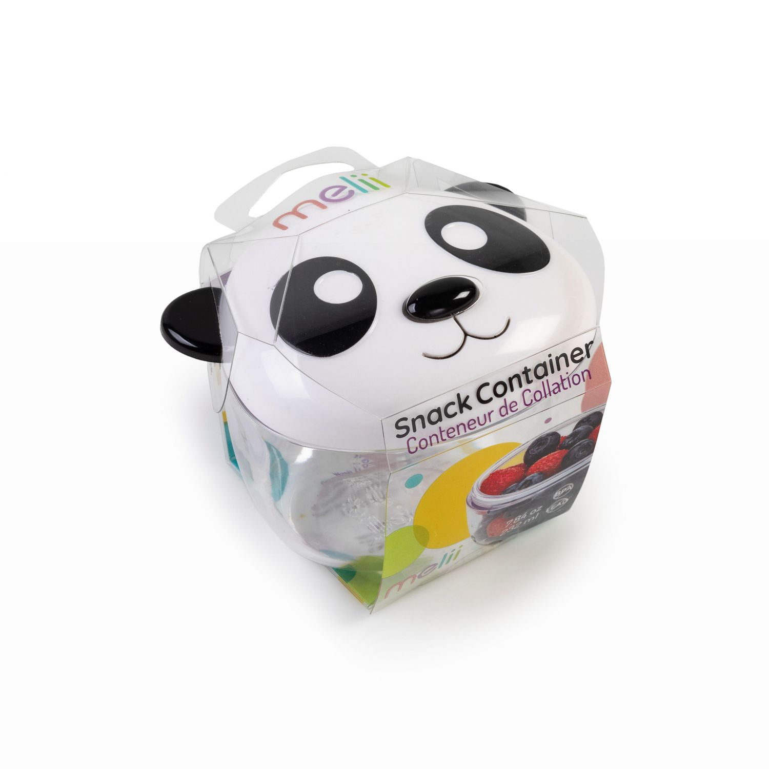 Melii contenant à collations animal pour tout-petits et enfants, panda, 7,84 oz / 232 ml