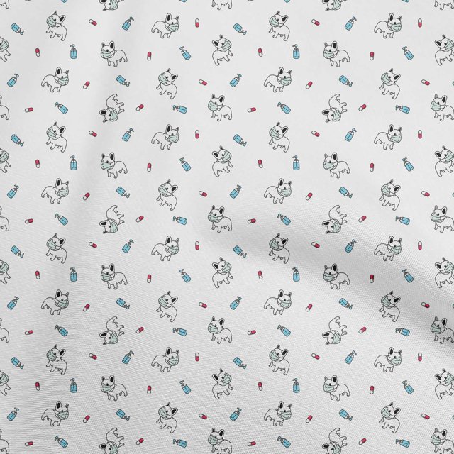 oneOone Silk Tabby White Fabric Medical Craft Projects Decor Fabric Printed By The Yard 42 Inch Wide