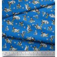 thumbnail image 2 of Soimoi Moss Georgette Fabric Leaves,Flower & Humming Bird Printed Craft Fabric by The Yard 42 Inch Wide, 2 of 3