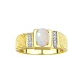 thumbnail image 1 of Rylos 14K Yellow Gold Classic 8X6MM Oval Opal & Sparkling Diamond Ring - Birthstone Jewelry for Men -Size 11, 1 of 7