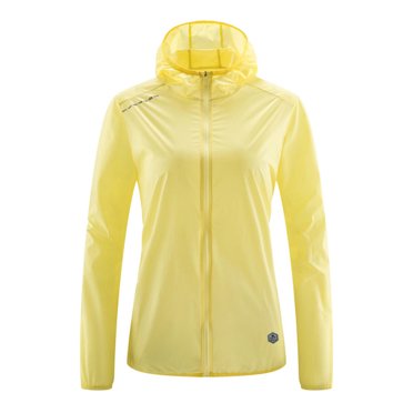 aohooy Veste Spf Femme Légère Protection Solaire Chandails à Capuchon UPF 50+ Manches Longues Fermeture Éclair Chandail de Soleil Vêtements Cool Vestes Athlétiques d'Extérieur Jaune, TG