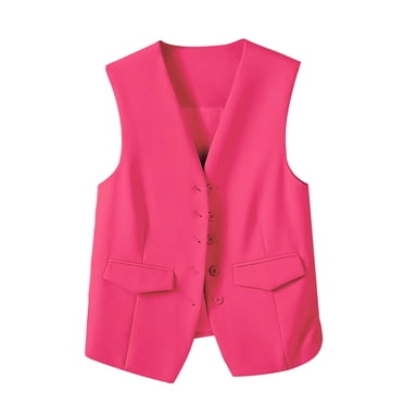 Pisexur Vestes de Blazer pour Femmes Sans Manches Blazers de Tailleur pour Femmes Tenue de Bureau Décontractée Formelle Vestes de Tailleur à Cinq Boutons Mode Gilet de Tailleur Uni Vestes d'Automne pour Femmes
