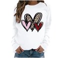 thumbnail image 2 of Styesk Chandails à Manches Longues pour Femmes, Imprimé de Cœur, Hauts de Sortie, T-Shirts Confortables et Doux à Col Rond, Chandail à Enfiler, Mode, Ample, Léger, Chandail en Molleton, Graphique de la Saint-Valentin, Hauts Décontractés, 2 of 3