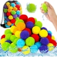 thumbnail image 1 of 100 Pcs Reusable Water Balls,Soft Soaker Splash Balls with Mesh Bag,Water Games Toys Ball for Outdoor Water Games Summer Fun,Pool Party,Beach Activities.,Multicolor, 1 of 6