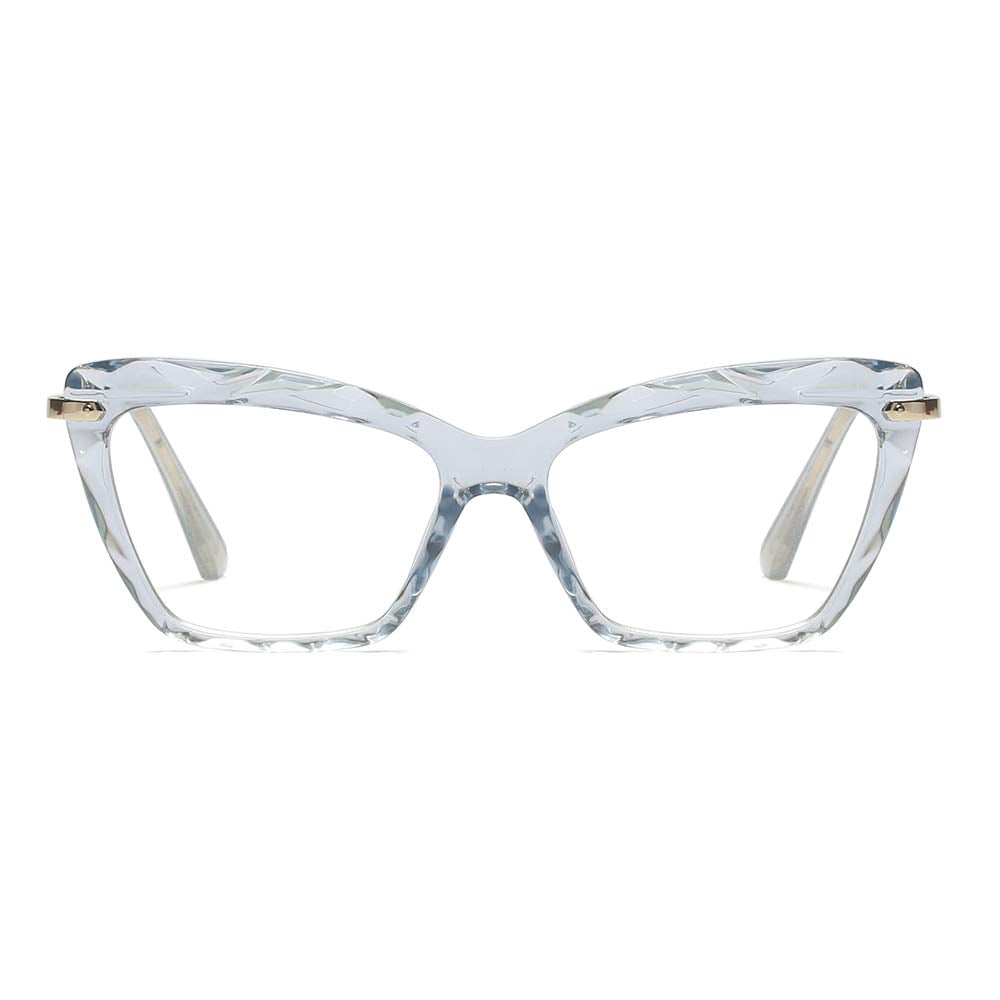 Womens Cat Eye Reading Glasses Fashion Crystal Eyewear Frame (Blue,1.5)
