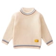 thumbnail image 1 of RXIRUCGD Chandail Décontracté à Manches Longues Chaud à Col Rond pour Fille et Garçon ( Beige, Taille : 7 Ans ), 1 of 6