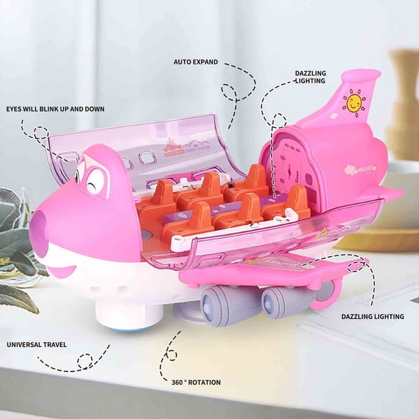 Jouet Avion électrique à 360° – Musique Et Lumières Clignotantes – Bump & Go – Pour Enfants De 3 à 8 Ans
