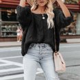 thumbnail image 1 of RKSTN Chandails pour Femmes Mode Manches Amples Chandail à Enfiler Hauts Blouse Chandail Tricoté Chandails d'Automne, 1 of 5