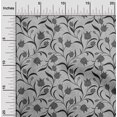 thumbnail image 2 of oneOone Jersey en Viscose Gris Tissu Floral Rétro Matière de Robe Tissu Imprimé Tissu au Mètre 60 Pouces de Large, 2 of 5