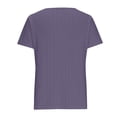 thumbnail image 4 of Plebaso Hauts d'Été pour Femmes Col Rond Manches Courtes T-Shirts Ajourés Décontractés Chemisiers à Boutons P-5TG, 4 of 5