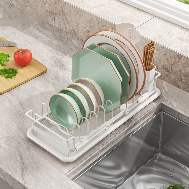 Dvkptbk White Sponge Holder for Kitchen Sink, Kitchen Sink Organizer Sponge Stand Rack Compact and Stylish Storage Tool, Kitchen Countertop Organizers and Storage Essentials