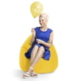 thumbnail image 2 of Fauteuil poire Gouchee Home Easy jaune – Tissu microfibre polyester doux avec rembourrage en billes de polystyrène, adapté aux adultes et aux adolescents, siège léger et portable pour dortoir ou salon, 2 of 8