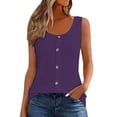 thumbnail image 1 of WRKEKC Casual Tank Tops for Women Solid Color Button Front Crew Neck Sleeveless Daily Tank Loose Fit Lightweight Top, 1 of 8