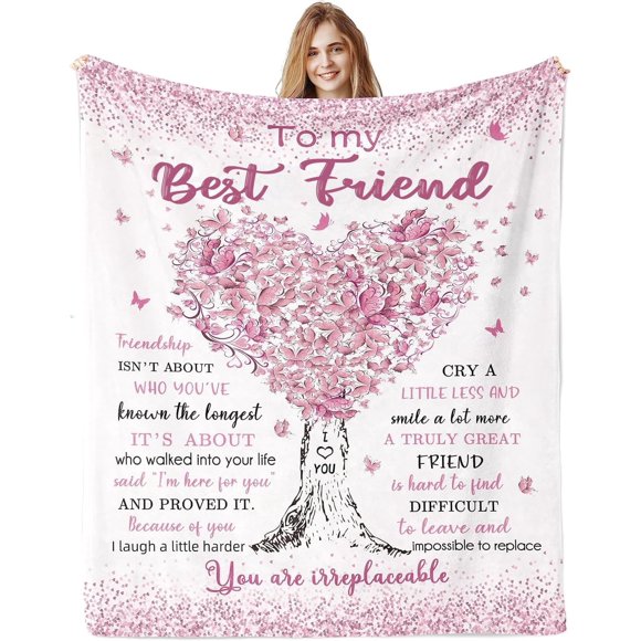 for Women, Best Friends Throw Blanket 60"X50", Best Friend Birthday Gifts for Women, Bestie, Sister, Creative for Birthday, Christmas