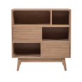 thumbnail image 4 of Pemberly Row Bookcase 3 Open Shelves 2 Sliding Door Panels in Natural, 4 of 12