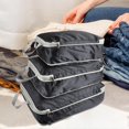thumbnail image 3 of Compression Luggage Organizer Wear Resistant Expandable Toiletry Bags Waterproof Black, 3 of 8