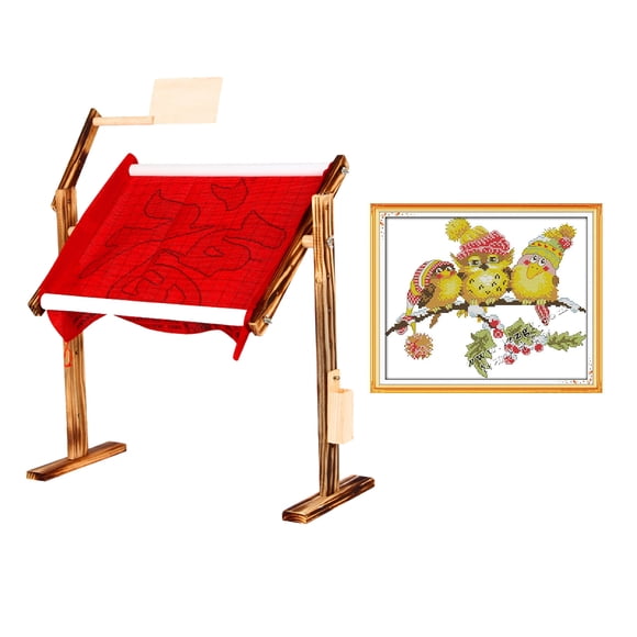que Stitch Table Rack Embroidery Rotating Sewing Holder Brown