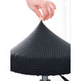 thumbnail image 1 of Deep Gray Fleece Salon Stool Cover: Universal Elastic Fit for 30-40cm Round Bar Stools, Non-Slip, Washable, Height-Adjustable, Durable Polyester-Ammonia Blend Furniture Protector for Hair Salons &, 1 of 6