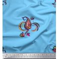 thumbnail image 1 of Soimoi Blue Poly Georgette Fabric Paisley Ethnic Print Fabric by Yard 52 Inch Wide, 1 of 3