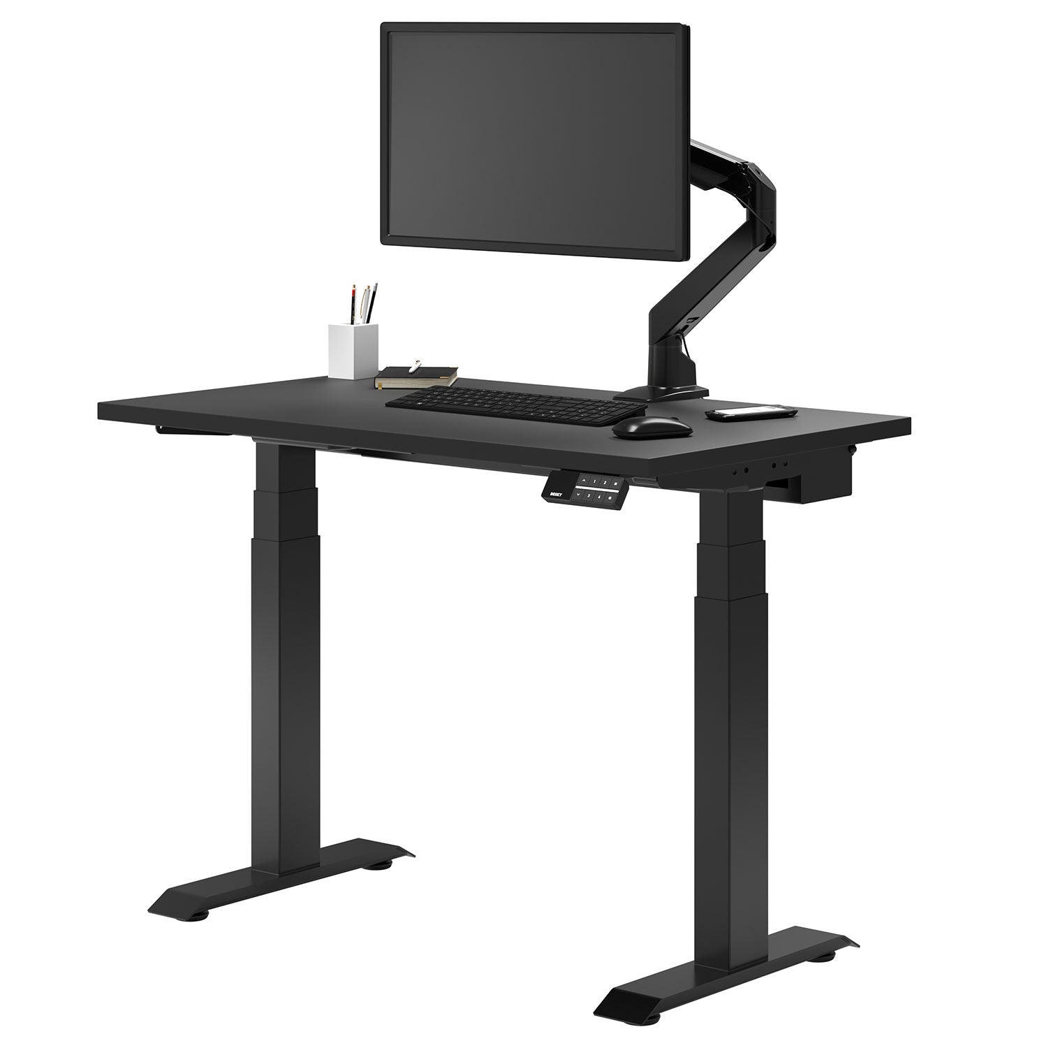 Desky Dual Mini Sit Stand Desk - Black / 44 x 24 inches / Matte Black