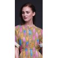 thumbnail image 2 of Bimba Rayon Colorful Feather Printed Womens Long MaxiDressGown With Side Slit-X-Large, 2 of 6