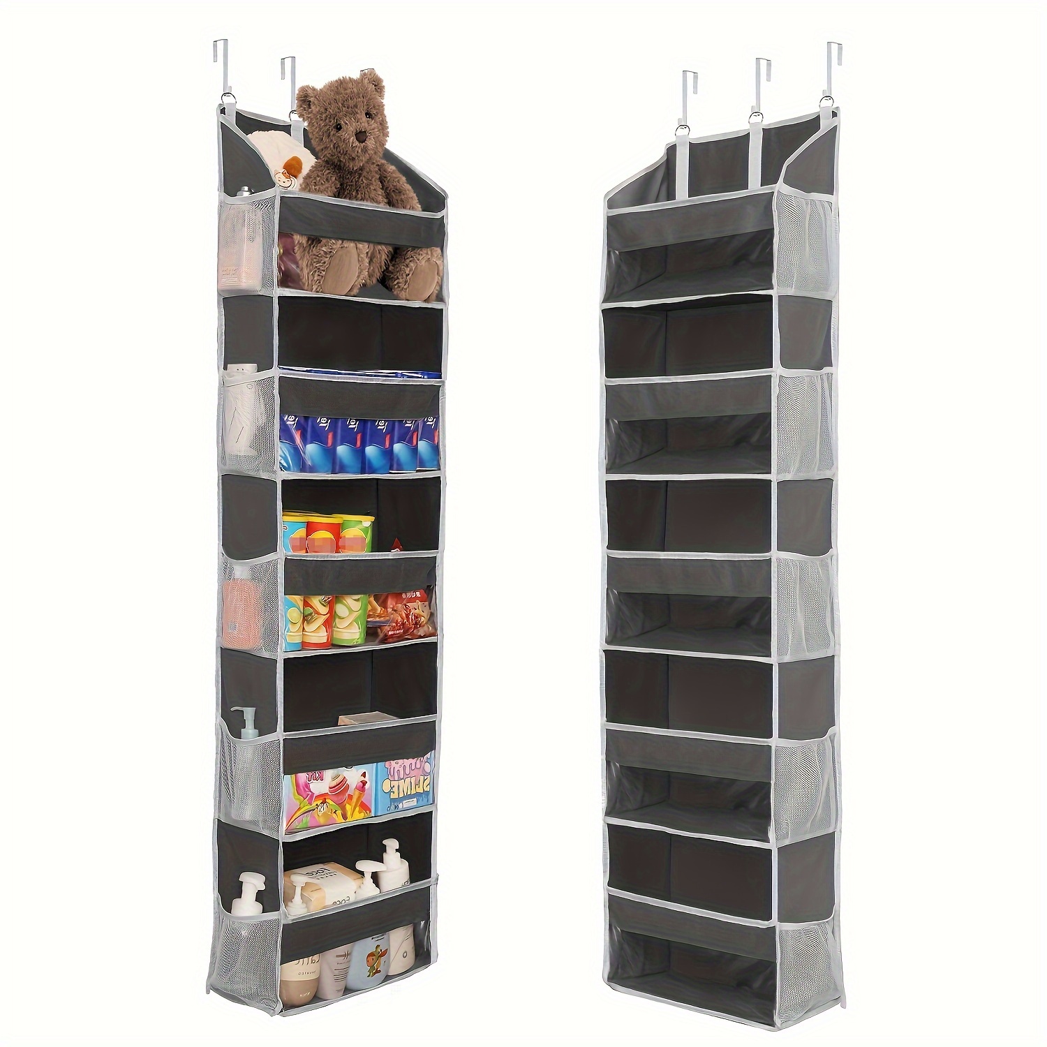1pc Heavy Duty Over Door Organizer, Wall Mount Hanging Organizer Storage With 5 Large