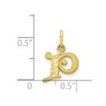 thumbnail image 3 of Diamond2Deal 10K Yellow Gold Solid Small Letter P Initial Charm Pendant for Women, 3 of 5