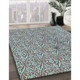thumbnail image 3 of Ahgly Company Tapis d'Intérieur Lavable à la Machine, Carré, Transitionnel, Bleu Lagon Bleu, Tapis de Zone, 7 Pieds Carré, 3 of 7