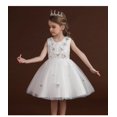 thumbnail image 4 of LUOGENLI Robe Enfants Filles Été Mode Jupe en Tulle Imprimée Robe de Princesse Robe Bouffante Vêtements pour Enfants Robe pour Filles Robe Crayon Midi Blanc 4-5 Ans, 4 of 4