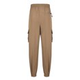 thumbnail image 3 of Autumn And Winter Mens Solid Color Work Pants Drawstring Leg Mouth Sticky Tape Pocket Casual Pants, 3 of 5