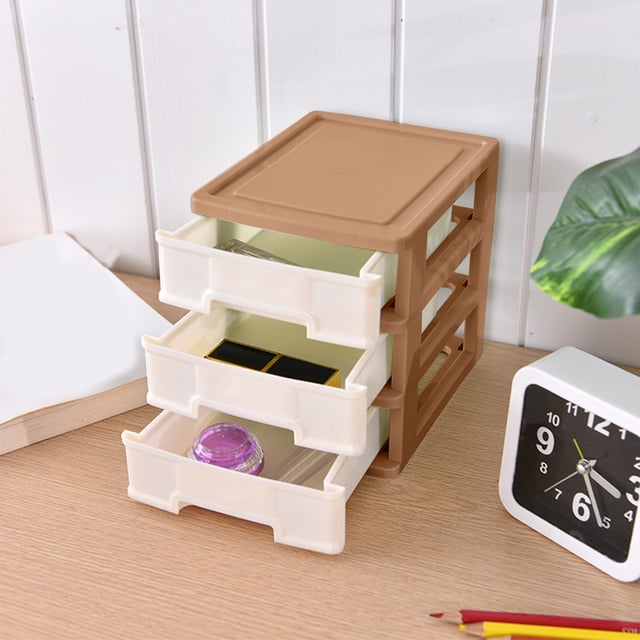 COFEST Cabinet Drawer Storage Plastic Drawer Office Desk Desktop Storage Drawer Organizer Drawer Organizer Office Desk Plastic Storage Rack with Drawers Coffee