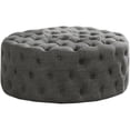 thumbnail image 1 of Best Master Furniture Anderson 40" Round Linen Fabric Ottoman in Gray, 1 of 1