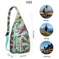 thumbnail image 2 of Cute Cartoon Shark Sling Backpack - Playful Underwater Shark Pattern, Lightweight & Durable (Marine Life Lover Gift), 2 of 4