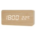 thumbnail image 2 of yuksok Réveil Numérique USB/pile Réglage en Bois LED pour Bureau Décoration Maison Beige, 2 of 9