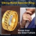 thumbnail image 4 of ORUYROP Can Engrave Viking Rune Spinner Rings for Men/Women, Size #7-#14 Chain Link Fidget Ring, Stainless Steel/Gold Plated/Black-Send Gift Box, 4 of 7