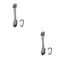 thumbnail image 4 of Transemion Stainless Steel Multifunctional Spork Bottle Opener Outdoor Camping Black 2Set, 4 of 6