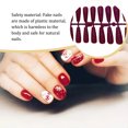 thumbnail image 3 of 24 Pieces False Nails Glitter Shimmering Powder Full Cover Artificial Nail Tips Simple Operation Fingernail Decal DIY Accessory purple red, 3 of 7