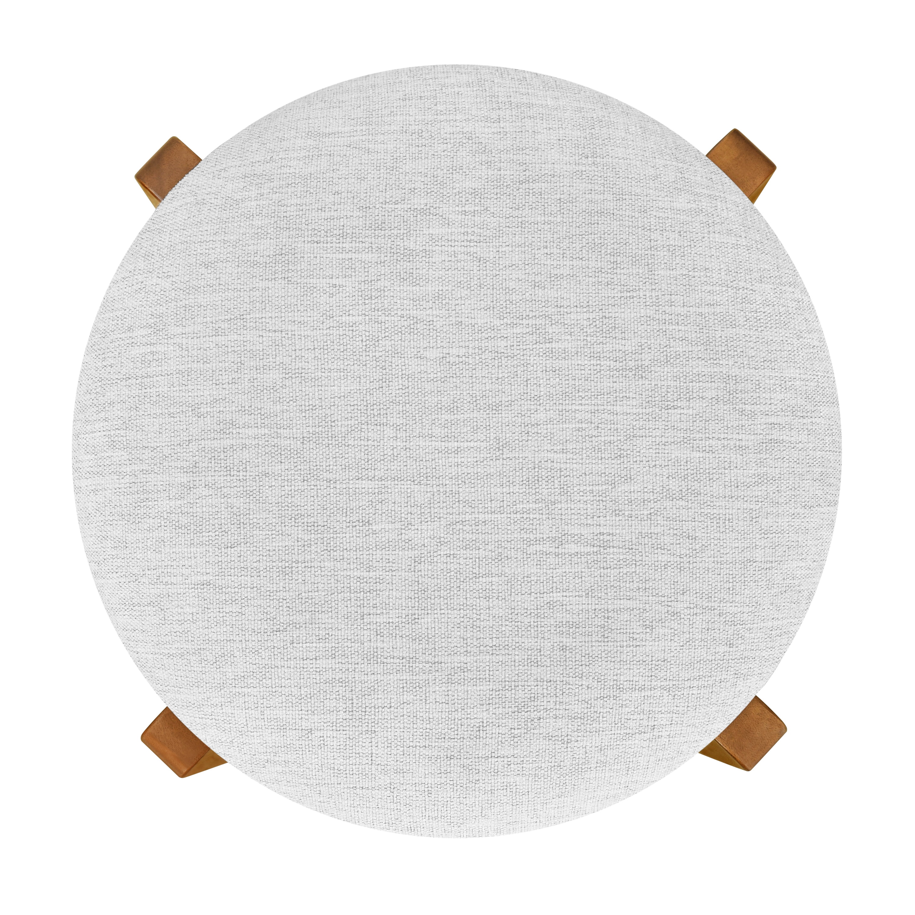 Ensemble de 4 tabourets de bar ronds Tara de Noble House, coussin rembourré ivoire, noyer et ivoire