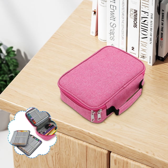 EGNMCR High Capacity Zipper Pencil Case Multifunctional Stationery Pencil Case 72 Compartments Color Pencil Case Portable Pencil Case With 2 Removable Sleeves zipper pencil