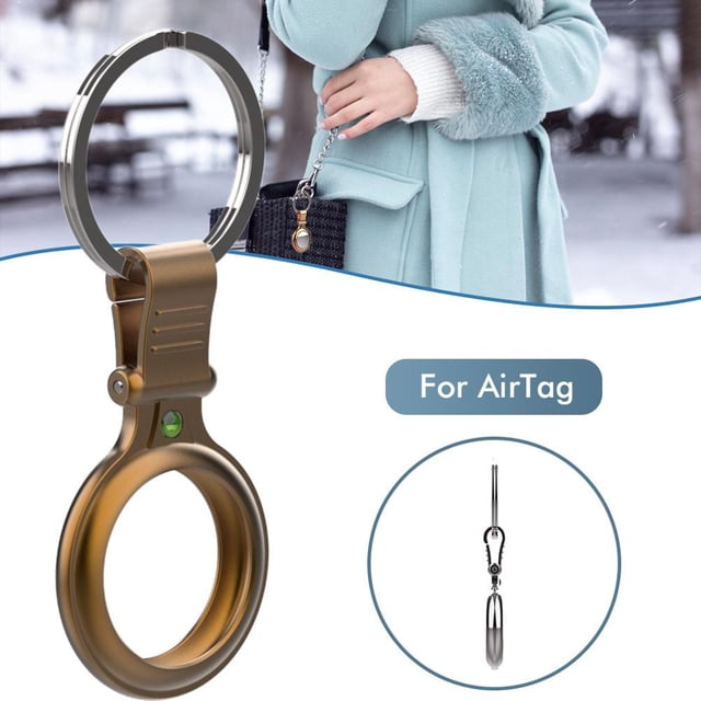 Étui en Métal avec Porte-Clés Résistant aux Rayures Étui Protecteur Portable Compatible avec AirTags Traqueur Bluetooth Housse de Protection