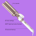 thumbnail image 2 of Conair Double Ceramic Triple Barrel Waver, 3/4 inch Barrels, Rose Gold & White, Gift for Her, 1 Pk, 2 of 9