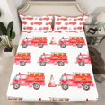 thumbnail image 1 of Erosebridal Cartoon Car Fitted Sheet Full, Fire Fighter Bedding Set Full Size, Fireman Car Decor 3pcs, 1 of 6